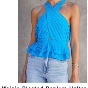 Maisie Pleated Peplum Halter